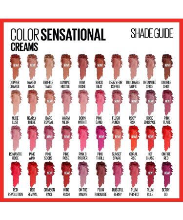 Maybelline Color Sensational Lipstick  Lip Makeup  Cream Finish  Hydrating Lipstick  Nude  Pink  Red  Plum Lip Color  Brick Beat  0.15 oz  (Packaging May Vary) 122 BRICK BEAT 0.15 Ounce (Pack of 1) - Buy Online on GoSupps.com
