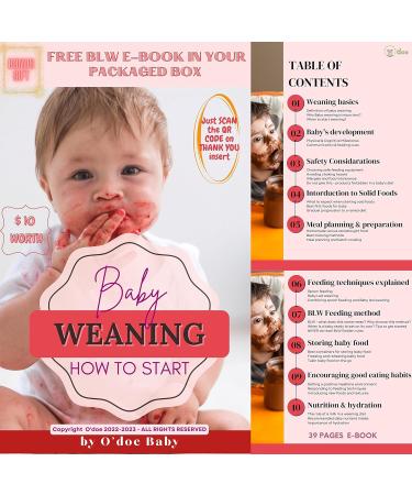 Baby Led Weaning Feeding Set (17 Pcs) | Suction Silicone Bowl, Self-Feeding Utensils & Fruit Feeder Cup | Rose Pink V2 - Buy Online on GoSupps.com