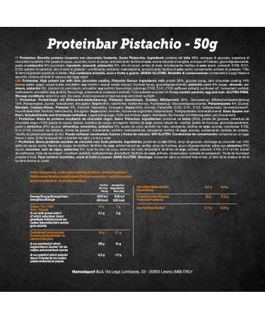 Namedsport Protein Bar - 35% Protein Gluten-Free Pistachio Snack 12 Pack | Ideal Post-Workout Fuel from Italy - Buy Online on GoSupps.com