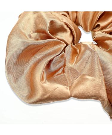 6 Pieces Oversized Satin Hair Ties Set Soft Silk Elastic Hair Bands for Girls | Stylish Horseshoe Holders in White Reddish Brown Black Bright Coffee Dark Coffee Brown - Buy Online on GoSupps.com