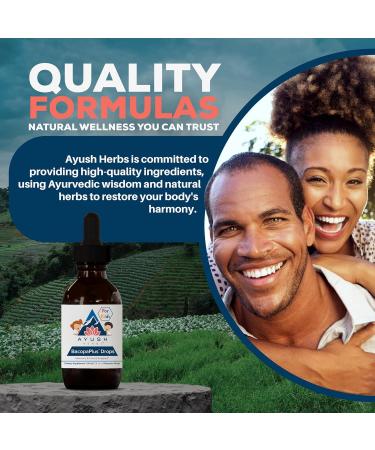 Ayush Herbs BacopaPlus Drops for Kids - Kids Focus and Attention Supplement with Bacopa Ashwagandha Ginkgo Support for Brain & Memory Organic Ingredients - 2 Fl Oz (80 Servings) - Buy Online on GoSupps.com