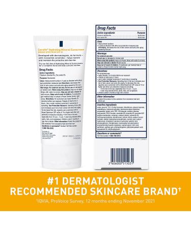 CeraVe 100% Mineral Sunscreen SPF 30 for Sensitive Skin with Hyaluronic Acid, Niacinamide, and Ceramides - 2.5 fl oz - Buy Online on GoSupps.com
