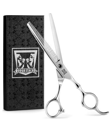 Professional Hair Thinning Scissors - Home Hair Cutting Scissors for Hairdressing, Texturizing Thinning Shears with Razor Edge - Stainless Steel Hair Cutting Scissors - Silver - 6.5inch Stainless Steel Thinning Scissors