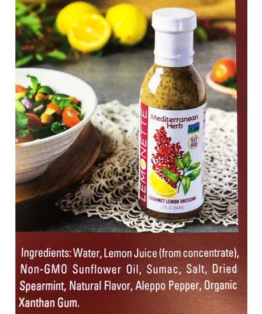 Lemonette Gourmet Lemon Dressing with Mediterranean Herbs - 12 fl oz - Buy Online on GoSupps.com