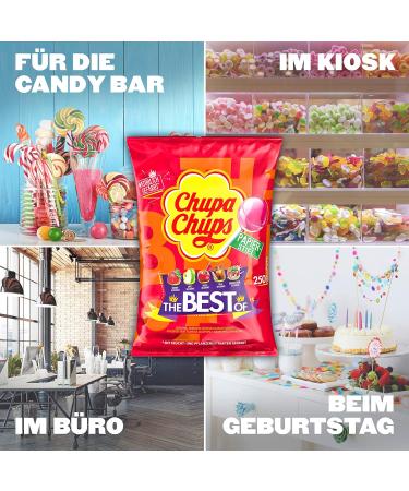Buy Chupa Chups Best of Lutscher Bags - 250 Lollipops in 6 Delicious Flavors | International Shipping Available - Buy Online on GoSupps.com