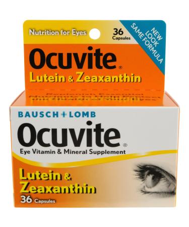 Bausch + Lomb Ocuvite Lutein Capsules, 36 Count Bottle (Pack of 2)