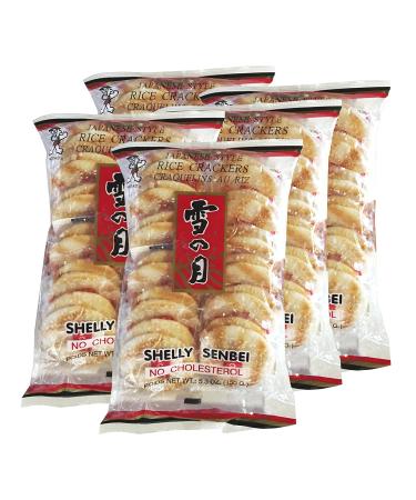 Want Want Big Shelly Shenbei Snowy Crispy Rick Cracker Biscuits - Sugar Glazed 5.30 oz. (Pack of 5) Original 5.3 Ounce (Pack of 5)