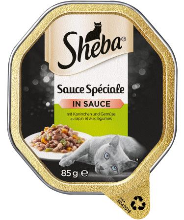 Sheba sauce sp ciale - noble wet food with rabbits and vegetables for adult cats - 22 x 85g of cat food in the bowl of rabbits & vegetables