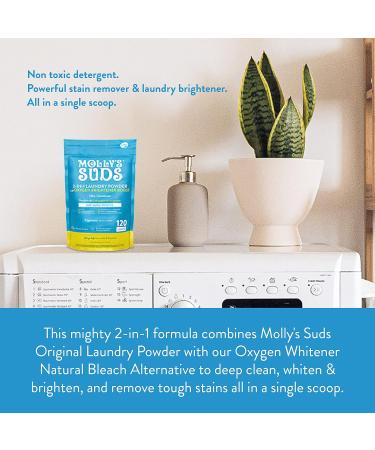 Molly's Suds 2-in-1 Original Laundry Powder - Natural Detergent & Stain Remover | Peppermint & Lemon 120 Loads - Eco-Friendly International Shipping - Buy Online on GoSupps.com