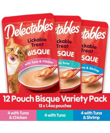 Hartz Delectables Bisque Lickable Wet Cat Treats Variety Flavours 24 Pack Variety Flavour 1 g (Pack of 24) - Buy Online on GoSupps.com