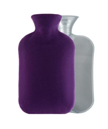 samply Hot Water Bottle with Soft Cover 2L Hot Water Bag for Neck and Shoulder Pain Relief Hot and Cold Therapies Hand Feet Warmer Purple Dark Purple