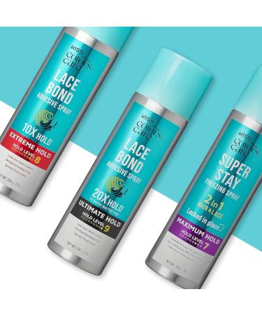 KISS Colors & Care Lace Bond Adhesive Spray Extreme Hold 11.1 oz. - Adhesive for Lace Frontals Sweat Proof Water-Resistant Fast Drying Efficient Nozzle Convenient Super Secure for All Day - Buy Online on GoSupps.com