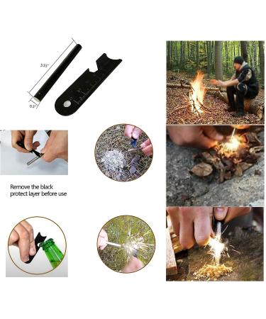 eGreen Emergency Fire Starter Ferro Rod Striker Magnesium 6 Bags + Free Wax Rope & Tin Box - Buy Online on GoSupps.com