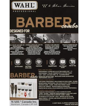 Wahl Professional 5-Star Barber Combo #56272 - 5-Star Legend Clipper and Hero T-Blade Trimmer Powerful V9000 Motor Clipper and Rotary Motor Barber Trimmer - Buy Online on GoSupps.com