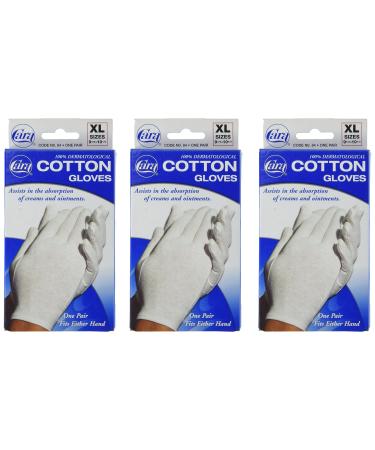 Cara Cotton Gloves - XL (Pack of 3 )