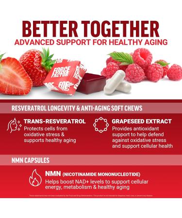 Resveratrol Mixed Berry 60 Soft Chews + NMN Supplement Nicotinamide Mononucleotide to Support Healthy Aging and Energy Metabolism Boosts NAD+ Levels No Gelatin Non-GMO 30 Vegetable Capsules - Buy Online on GoSupps.com