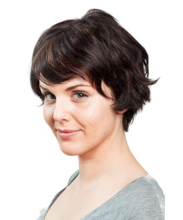Short Human Hair Wig with Side Parting | Dark Brown with Red Highlights - DW411HH-2H130 | Shop Now! - Buy Online on GoSupps.com