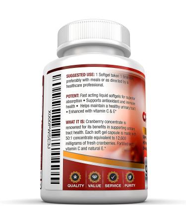 BRI Nutrition 3X Strength CranGel Power Plus 600mg High Potency Cranberry Softgel Capsules - Fortified with Vitamins C and E - 90 Count - Buy Online on GoSupps.com