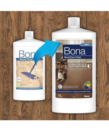 Bona Wood Floor Polish 1L Bottle - Matt Finish for Hardwood Floors - Buy Online on GoSupps.com