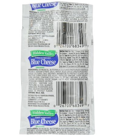 Hidden Valley Blue Cheese Dressing 1.5oz Portion Packs (Pack of 84) - Individual Blue Cheese Dressing Packets for Convenience - Buy Online on GoSupps.com