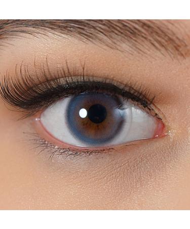 Contact lenses colored blue |Blue annual lenses without strength from Charmiga |2 pieces of subtle soft color lenses + containers tweezers inserting help |natural colors |Dream Blue 0.00 Dioptria - Buy Online on GoSupps.com