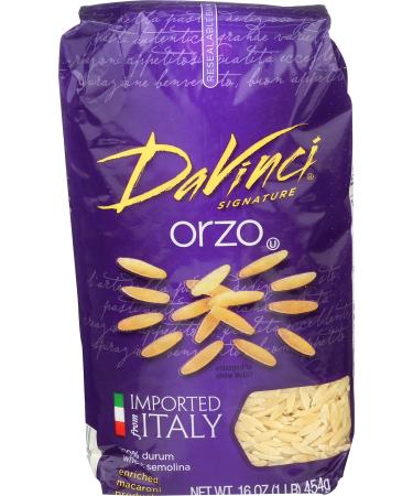 DaVinci Signature, Orzo, 16 Ounce Resealable Bags (Pack of 12) Orzo 1 Pound (Pack of 12)