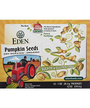 Organic Dry Roasted Pumpkin Seeds - 12 Pack (1 oz each) | Eden Foods - Buy Online on GoSupps.com