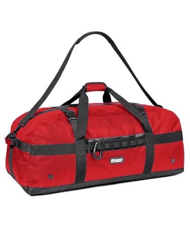 Fitdom 130L 36" Heavy Duty Extra Large Sports Gym Equipment Travel Duffle Bag W/Adjustable Shoulder & Compression Straps. Perfect for Soccer Baseball Basketball Hockey Football & Team Coaches & More Red
