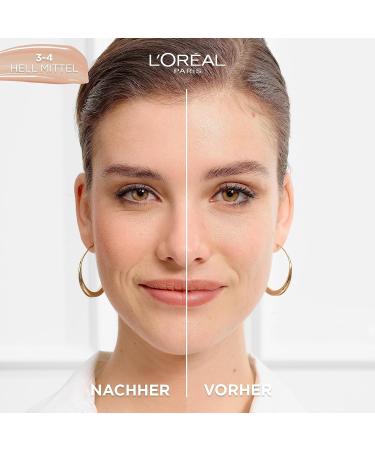 L'Or al Paris Tinted Serum - Nourishing Liquid Foundation with Hyaluronic Acid Perfect Match No. 3-4 (Light Medium) - 30ml | International Shipping - Buy Online on GoSupps.com