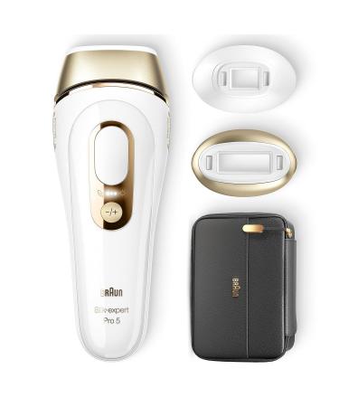 Braun IPL Silk Expert Pro 5 - Men's & Women's Hair Removal Device 2 Attachments Effective & Safe Alternative to Laser PL5140 Designed in Germany White/Gold - Buy Online on GoSupps.com
