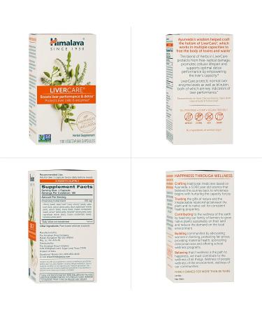 Himalaya LiverCare Herbal Supplement - 375 mg Vegan & Non-GMO Liver Support Bile Production & Liver Cleanse - 180 Capsules (2 Pack) - 180 Day Supply - Buy Online on GoSupps.com
