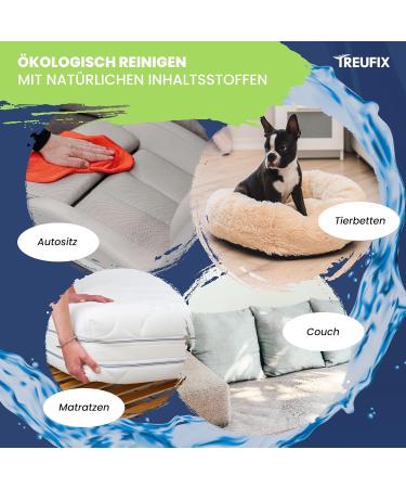 Treufix Upholstered Cleaner for Car Seats & Sofas - 500ml | Effective Couch Cleaner with Microfiber Cloth - Made in Germany - Buy Online on GoSupps.com