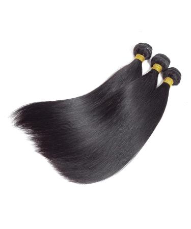 12A Grade Brazilian Virgin Straight Human Hair Bundles - 10 12 14 inches - 300g | Unprocessed Remy Hair Extensions - Buy Online on GoSupps.com