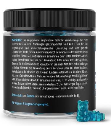 Demon Labz High-Dose Creatine Gummy Bears - 3000mg Creatine HCL Vegan Lab Tested Blue Raspberry Flavor - 90 Gummies - Buy Online on GoSupps.com