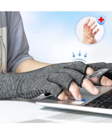 LXMY 2 Pairs Arthritis Gloves Compression Gloves Providing Warmth and Compression to Promote Healing Fingerless Design Relieve Pain from Rheumatoid Arthritis and Carpal Tunnel(M) M (Pack of 4) Grey - Buy Online on GoSupps.com