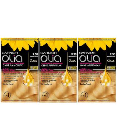 Garnier Olia Lot of 3 permanent hair colors Golden caramel 9.30 Blonde