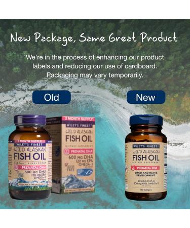 Buy Wiley's Finest Wild Alaskan Fish Oil Prenatal DHA 600mg - 180 Softgels for Optimal Fetal Health - Buy Online on GoSupps.com