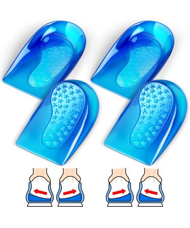 Medipaq Posture Correcting Gel Heel Pads - 2 Pairs (M/L: UK Size 8-12) Gel Heel Cups - Gel Heel Pads for Plantar Fasciitis - Angled Design Corrects Pronation or Supination 2x Pairs - M/L (Size 8 - 12)
