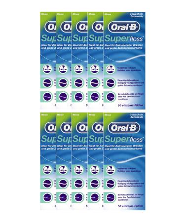 10x Superfloss with mint dental floss 50 threads