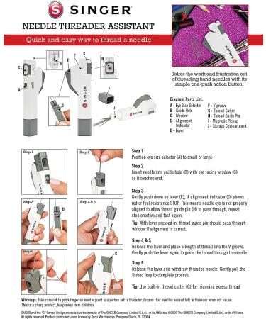 SINGER Needle Threader Assistant - Automatic Sewing Needle Threader - Buy Online on GoSupps.com