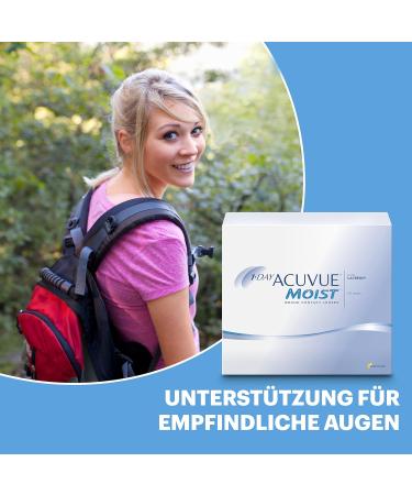 Buy Acuvue Moist 1-Day Contact Lenses for Sensitive Eyes - Daily UV Protection -7 DPT 180 Lenses - Ideal for Allergy Sufferers - Buy Online on GoSupps.com