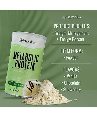 NaturalSlim Metabolic Whey Protein Powder Vanilla | Low Carb Meal Replacement Shake with Vitamins, Minerals & Amino Acid | Great Taste and Filling | 10 Servings, 17.6oz - Buy Online on GoSupps.com