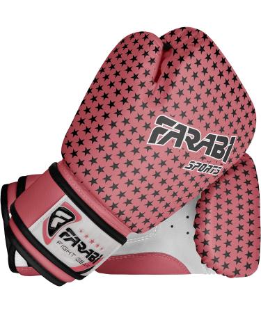 Farabi Sports 4 oz Pink Star Boxing Gloves for Kids | MMA Muay Thai & Kickboxing (Ages 4-9) - Buy Online on GoSupps.com