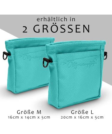 Ostfriesenpfoten Frieda Dog Treats - High-Quality Synthetic Leather Feeding Bag in Turquoise Size M - Easy Open Single-Handed Lock Gassitasche - Buy Online on GoSupps.com
