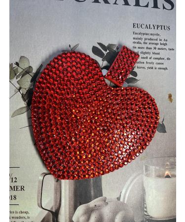 REABHPY Unbreakable Diamond Compact Mirror - Heart-Shaped Blingbling Stainless Steel Makeup Mirror for Women - Travel Size Pocket Mirror Gift (Red) - Buy Online on GoSupps.com