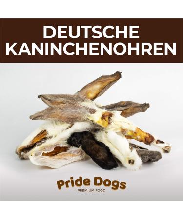 Rabbit ears with fur 500g the premium chew snack for dogs from PrideDogs | 100% German production | odorless bag