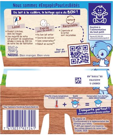 Nestle Creme De Riz au Lait P 'tit Gourmand 4 X 100g - Delicious Rice Pudding Dessert - Buy Online on GoSupps.com