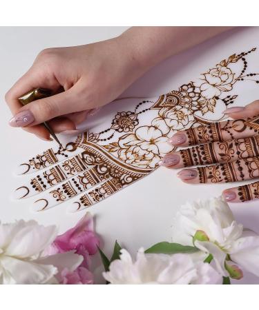 Reusable Henna Hand Template for Homemade Mehendi Art - White | Beginner Kit for Temporary Body Tattoo Practice - Buy Online on GoSupps.com