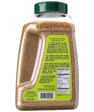 Florida Crystals Demerara Cane Sugar 44 oz - Natural Sweetener for Baking & Beverages - Buy Online on GoSupps.com