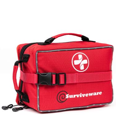 Surviveware Comprehensive Premium First Aid Kit Emergency Medical Kit for Trucks, Cars, Camping, Office and Sports and Outdoor Emergencies - Large 200 Piece Set